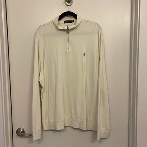 Men’s Ralph Lauren Quarter Zip, Cream, XL
